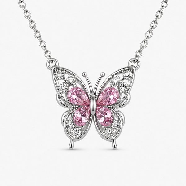 Celistia Pink Grace Butterfly Kolye