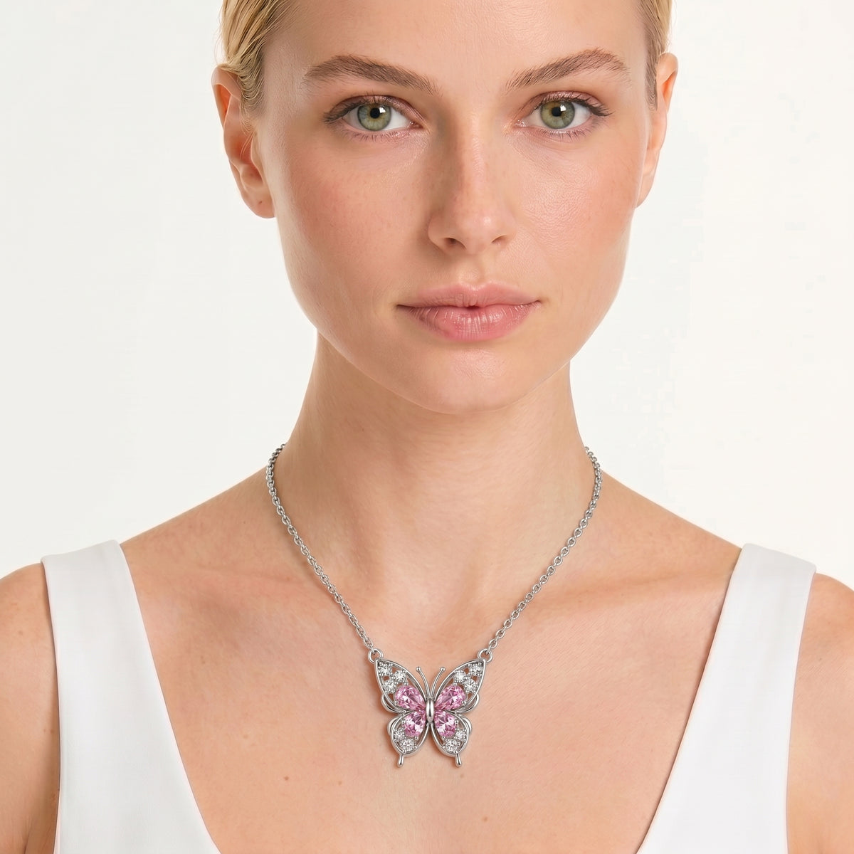 Celistia Pink Grace Butterfly Kolye
